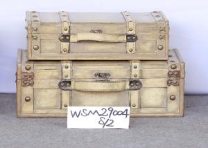 Wholesale L40x27x14.5 Plywood Ivory Treasure Chest Storage Trunk from china suppliers