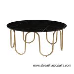 Home OEM ODM ISO9001 Marble Coffee Table With Stainless Steel Legs