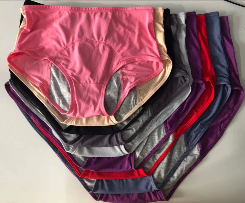 Hot Sale Plus Size M-8XL 10 Colors Physiological Leak Proof Menstrual Panties 3 Layers Breathable Period Underwear