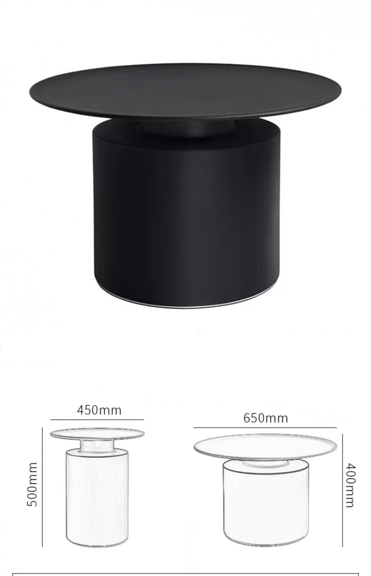 Modern Carbon Steel Iron Round Corner Table Bedroom Bedside Side Table