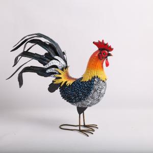 Wholesale Colorful Metal Rooster Animal Garden Ornaments Realistic Decorations from china suppliers