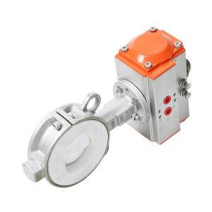 Wholesale Fully Lined PTFE Soft Seal Ductile Iron Pneumatic Clamp Butterfly Valve for Industrial from china suppliers