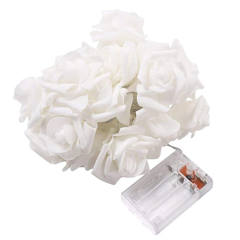1.5M 10LED Artificial Rose Flower Garland String Light LED Fairy Lights Valentine's Day Wedding Christmas Party Decorations