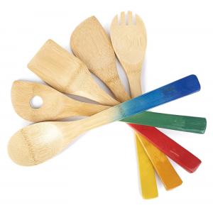Wholesale Colorful Bamboo Kitchen Supplies Bamboo Cooking Utensils With Spoon Spatula from china suppliers