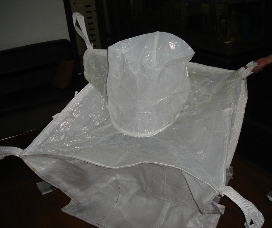 Circular / Tubular Half Cross Corner PP FIBC Jumbo Bags Container With Stevedore Straps
