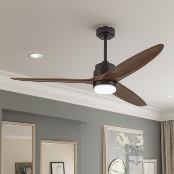 Energy-Efficient & Long-Lasting: 52-Inch Solid Wood Ceiling Fan with LED