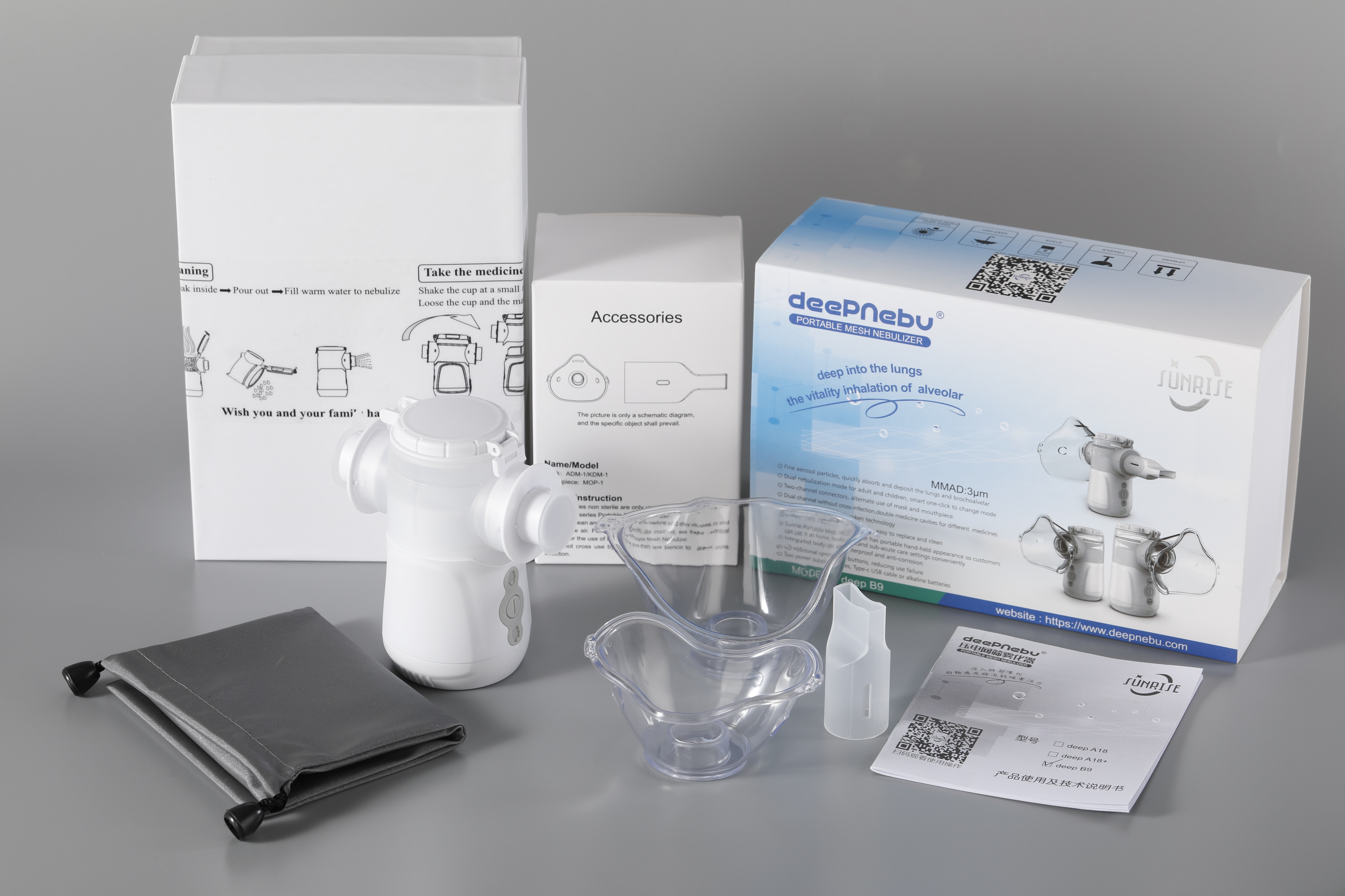 Piezoelectric USB Battery Powered Nebulizer Machine Aerosol Inhaler Double Channel