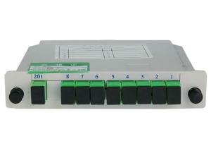 Wholesale SC APC 1x8 Optical Fiber Splitter, cassette plc fiber optic splitter fTTH from china suppliers