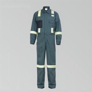 Wholesale 88 Cotton 12 Nylon Green Safety Coverall Suit Safety Work Clothing With Reflector from china suppliers