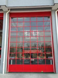 Wholesale Glass transparent Aluminum Sectional Door Adjusted Height Wind Resistance Class 3 For Fire Station from china suppliers