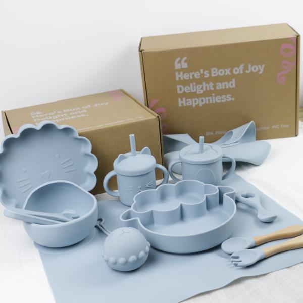 Waterproof Non Slip Silicone Baby Bowl Set With Customized Logo