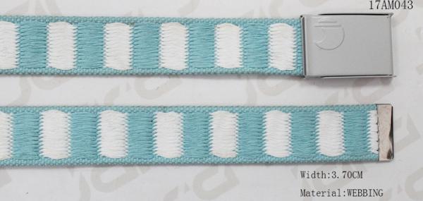 Grey Painting Plate Clip Buckle Webbing Clip Belt , Nickel Tip Classic Blue Web