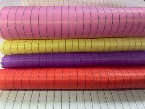 Wholesale 130GSM Anti Static ESD Polyester 5mm Stripe Polyester Carbon ESD Fabric from china suppliers