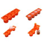 4 Cubes Soft High Quality Silicone Ice Shot Glass Mold Colorful Fancy Ice Shot
