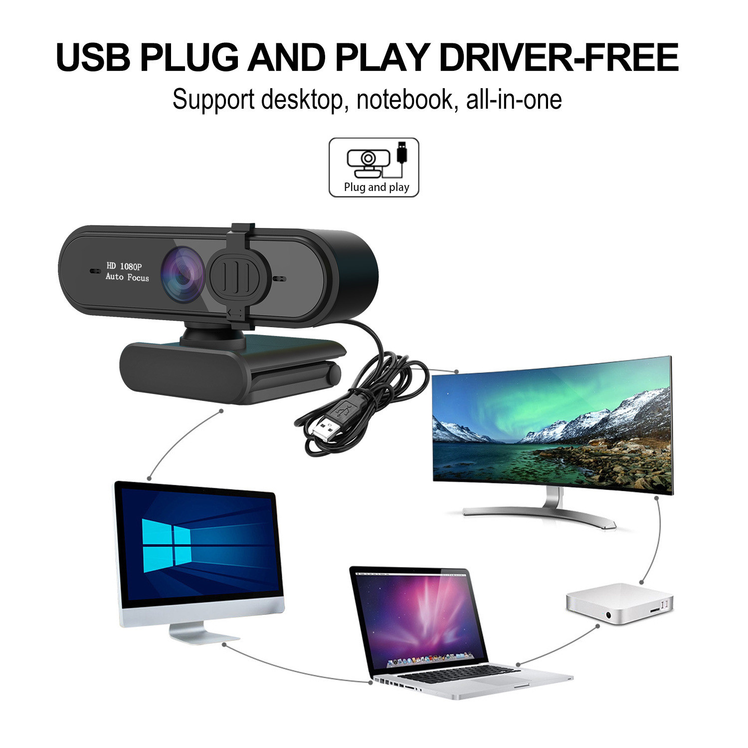 HK2M-K20Pro Digital Computer Camera Online Class Live Streaming 1080p Module Mobile Driver-Free Focus 60 FPS
