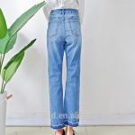 Embroidered Women Denim Wide Leg Pants , Girls Loose Fit Jeans Breathable