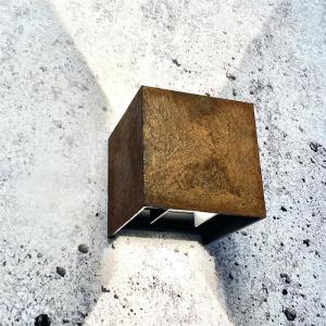 Wholesale Hanging Outdoor Rust Patina Wall Spotlight Corten Steel Wall Lamp Boxes from china suppliers