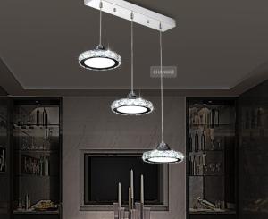 Wholesale 18cm Luxury Clear Crystal Circle Modern Pendant Light from china suppliers