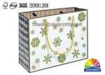 Crafted Gift Paper Bags With Glitter Powder Glued Custom Gold Cotton Handle