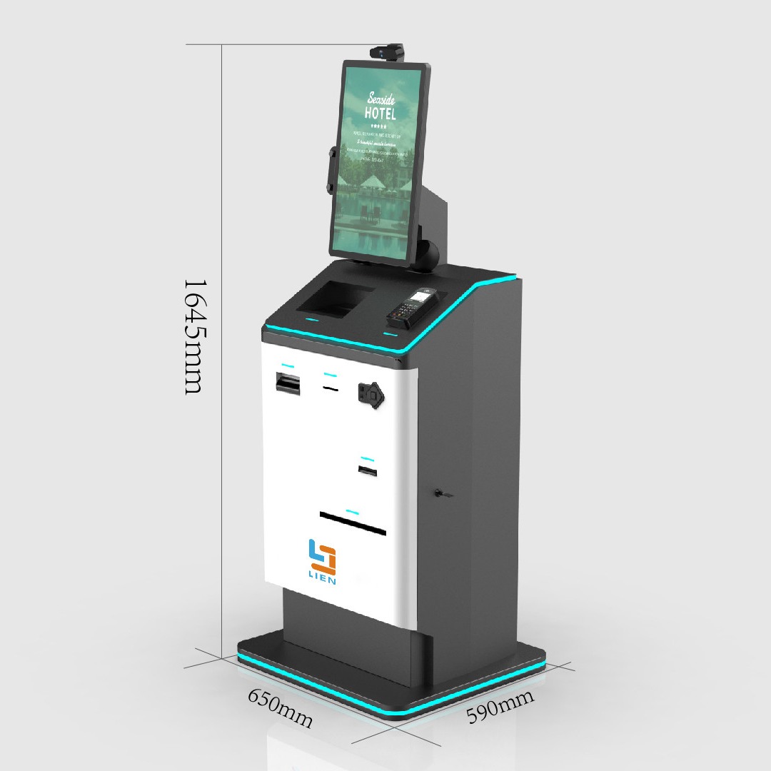 Hotel Self Service Kiosk Check In / Outs Capacitive Touchable 19 Inch Screen