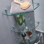Stainless Steel Bathroom Shelf 6mm Tempered Glass for Living Room/Bathroom