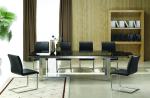 2700mm Length Black Extendable Glass Dining Table Dt-0905 With Stainless Steel