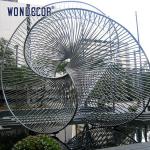 Outdoor large art geometric circular tube splicing design stainless steel