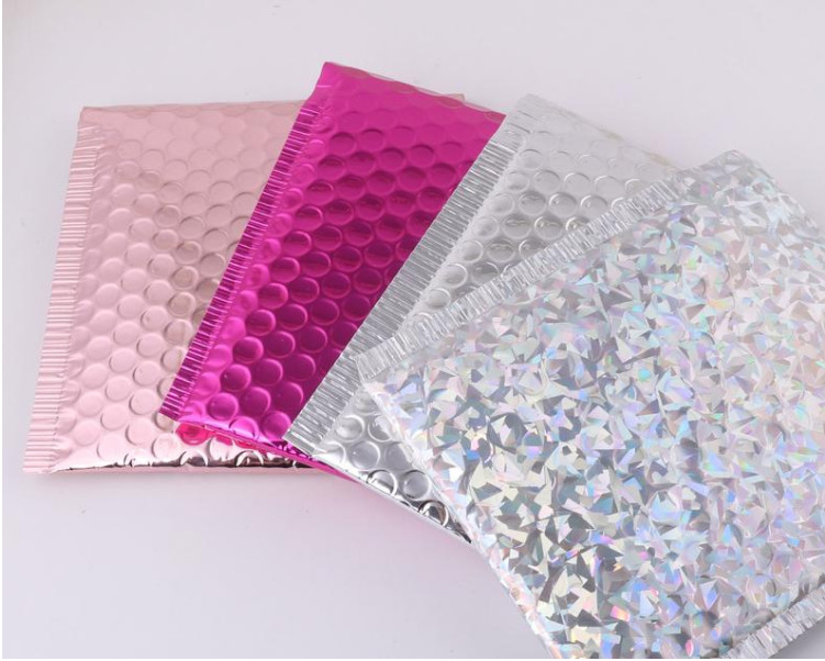 Holographic Bubble Foil Shipping Mailing Bags Metallic Padded Envelopes