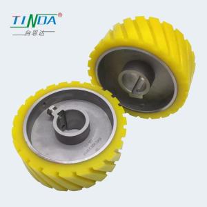 Wholesale SGS Grooved Rubber Roller Wheel For Paper PVC CPL Veneer Auto Wrapping Machine from china suppliers