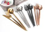 Eco-friendly Black And Rose Gold Utensils , Kitchen Cutlery Set Mirror Polish