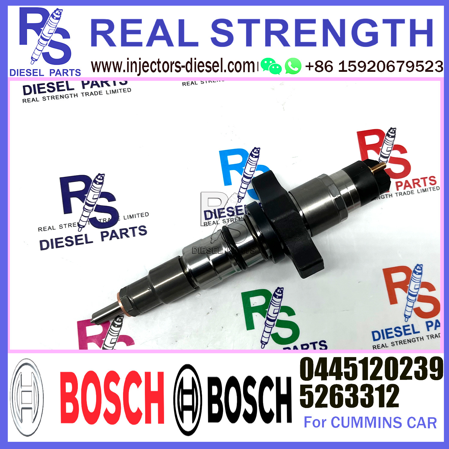 5263312 0445120239 Diesel Fuel Injector Assembly For Cummins ISB QSB5.9