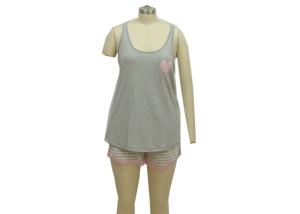 Wholesale Lightweight Women'S Sleeveless Pajama Sets , Women'S Nightgown Sets Deep Round Neck from china suppliers