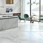 Snow Stone White Shower Floor Ceramic Marble Floor Slate