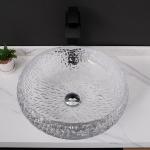 Ball Shape Round Bowl Bathroom Sink Vessel 170mm Crystal Clear Countertop