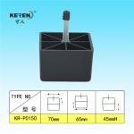70MM Black Square Furniture Plastic Sofa Feet Replacement