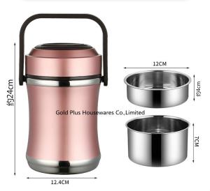 Wholesale 2L Ecofriendly vacuum stainless steel thermal insulated lunch box pink color bpa free thermal food jar from china suppliers