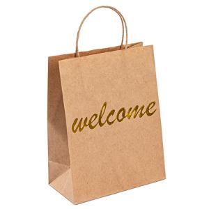 Wholesale Takeaway Kraft Handle Paper Bags Compostable With 10kg Capacity from china suppliers