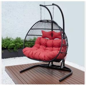 Wholesale Modern Green Double Seater Stand Outdoor Hanging Swing Chair for Patio Gardening Furniture Set from china suppliers