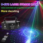 DJ Disco Laser Light 9 Eyes Laser Strobe Led Party Lights Projector Voice