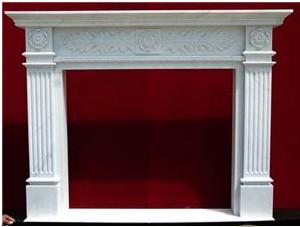 Quality High Quality Carved Indoor Decorative White Marble Fireplace Beautiful cheap elegant natural indoor marble fireplace for sale