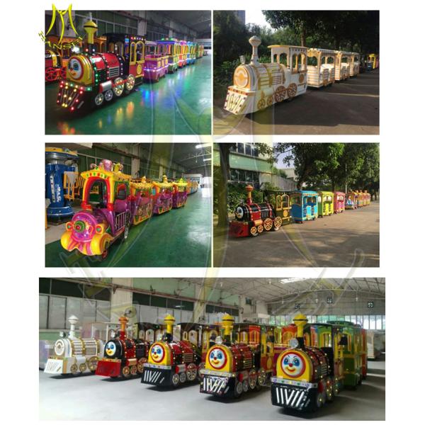 Hansel outdoor park kids train battery operated backyard amusement trackless train rides