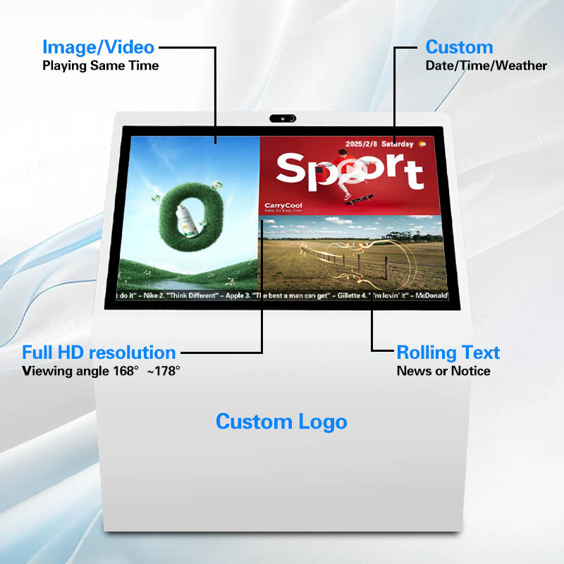 55” L-Type Vertical Touch Screen Display with Camera & Microphone for Conferences & Events