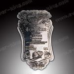 Silk Screen Standard Zinc Alloy Spirit Labels