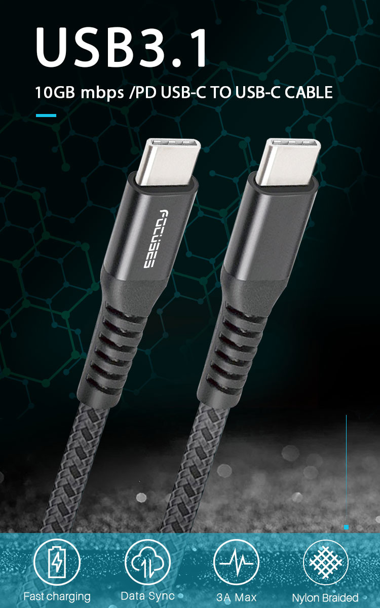 Data Transmission USB 3.1 Charging Cable Sopport PD 100W USB 3.1 Gen2 Cable