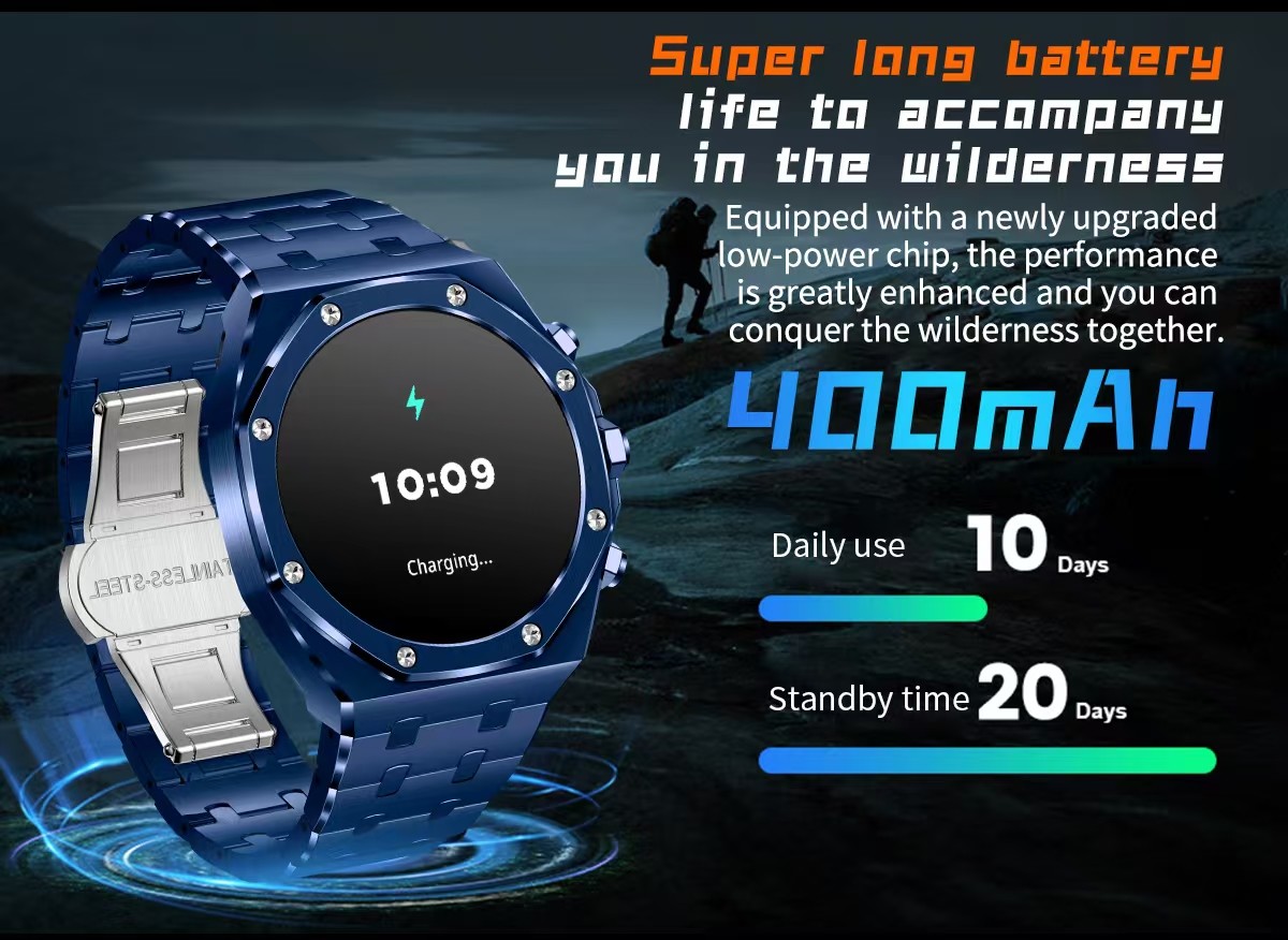 AK68 Gold Stainless Steel Smart Watch 1.43 Inch Health Monitoring Smartwatch Amoled Screen