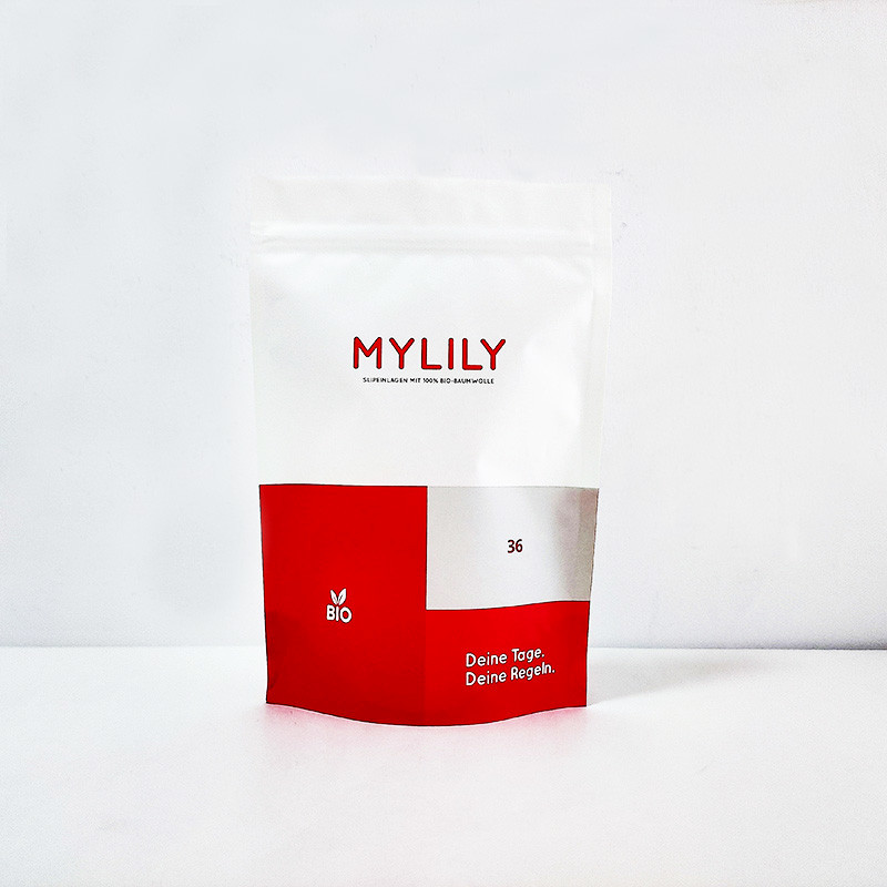 Red And White Kraft Stand Up Pouches With Zipper For Powder With Window