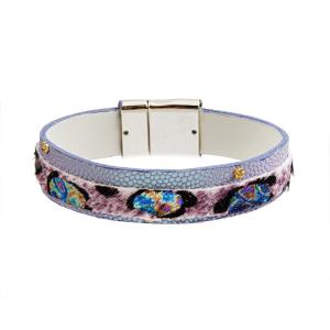 Wholesale mulitcolor Animal print Handmade Leather Bracelet , 18.5cm Boho Chic Bracelets from china suppliers