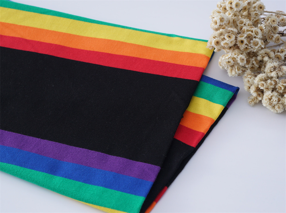 Comfortable And Stylish Natural Skin-Friendly Striped Material Fabric For T-Shirt