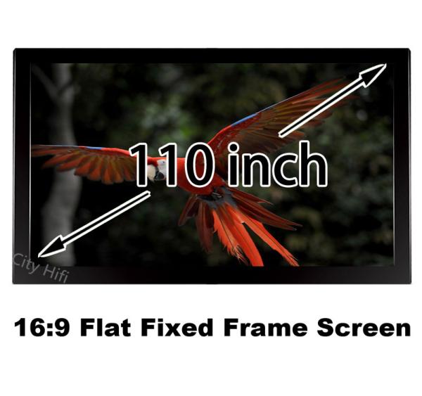 Best Price 110inch HD Projection Screen 16:9 Straight Fixed Frame Projector