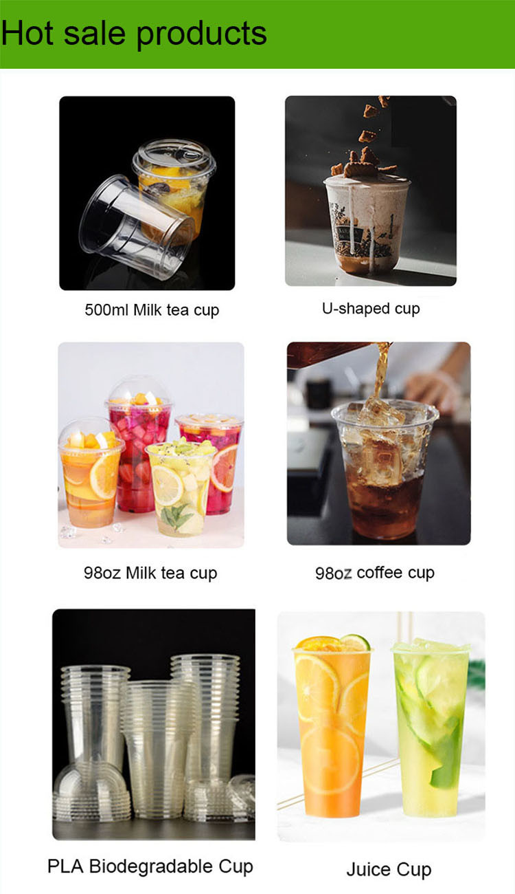 8OZ 12oz 16oz 20oz 24oz Bubble Tea Boba Beverage Coffee Clear PLA Cup